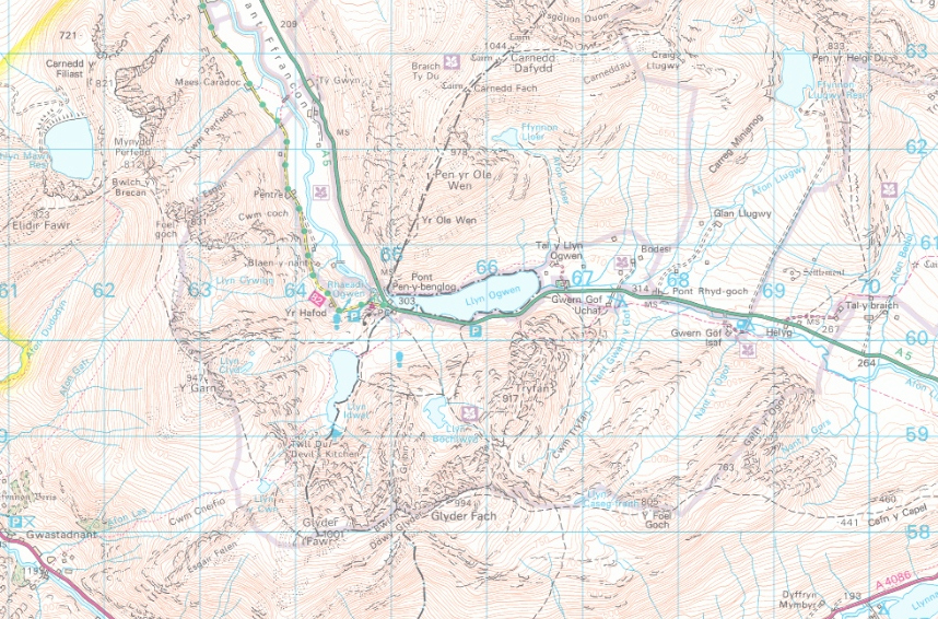 Map o Cwm Idwal